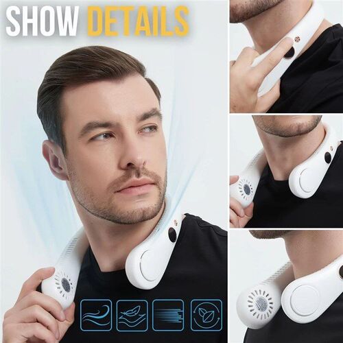 Portable Rechargeable Bladeless Neck Fan - 360 Cooling Wea
