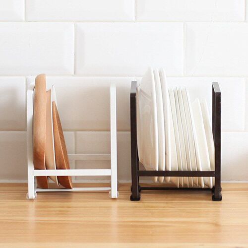 1pc Kitchen Cabinet Plate Storage Countertop Dish Rack Drawe