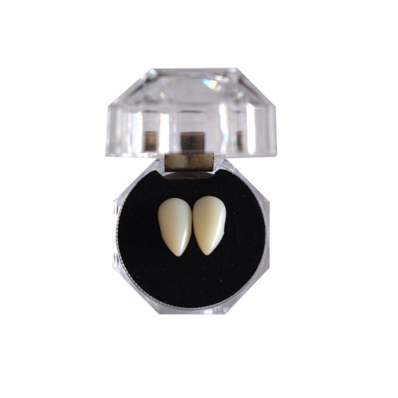 1 Pair Vampire Teeth Fangs Dentures Props Halloween Costume - 实物图