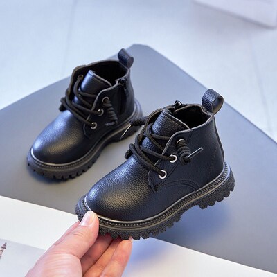 Baby Kids Martin Boots Boys Shoes Autumn Winter Leather Chil