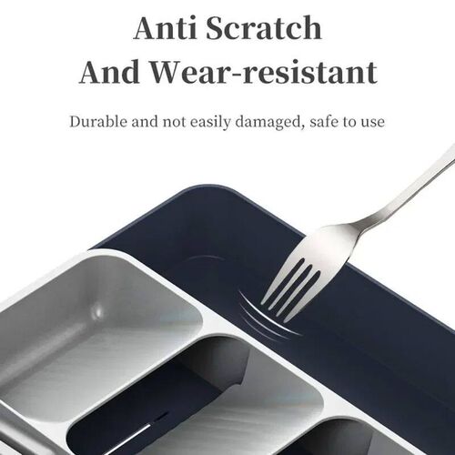 Expandable Silverware Organizer for Drawer with Knife Holder