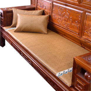 夏季红木沙发坐垫加厚藤蓆中式客厅冰藤防滑春秋椅老式联邦椅垫子
