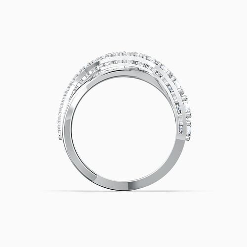 New double-breasted ring with attractive interwoven thread f