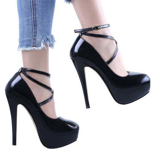 Ankle strap Cross-dresser Unisex Mens Pumps Queen Shoes