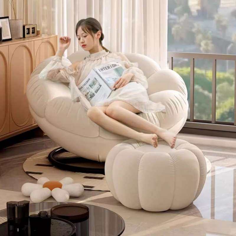 沙发椅南瓜懒人沙发单人椅卧室阳台休闲旋转法式奶油风客厅小户型,3C数码配件,其它配件,淘宝优惠券,粉丝福利购,淘宝优惠卷