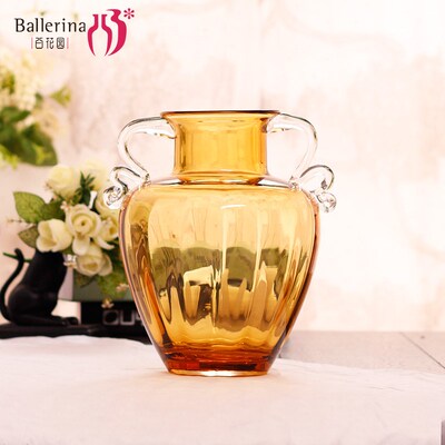 百花园ballerina 经典家居摆件客厅饰品 圆口欧美风阳光台面花瓶
