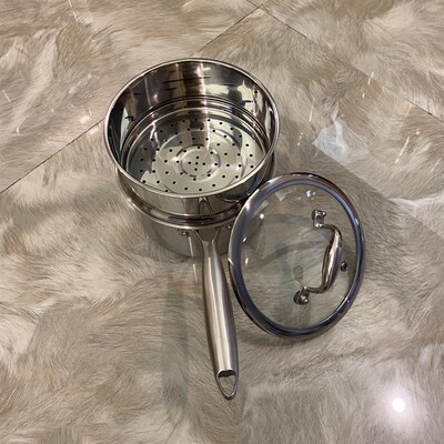 不锈钢304食品级辅食奶锅小汤锅宝宝用锅 单柄锅 加深迷你锅16cm