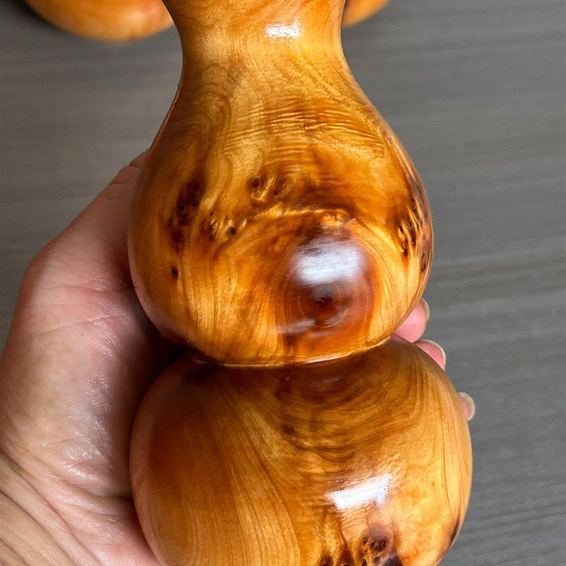 正宗太行崖柏葫芦花瓶高油油性纯手工制作把玩摆件树头头料葫芦