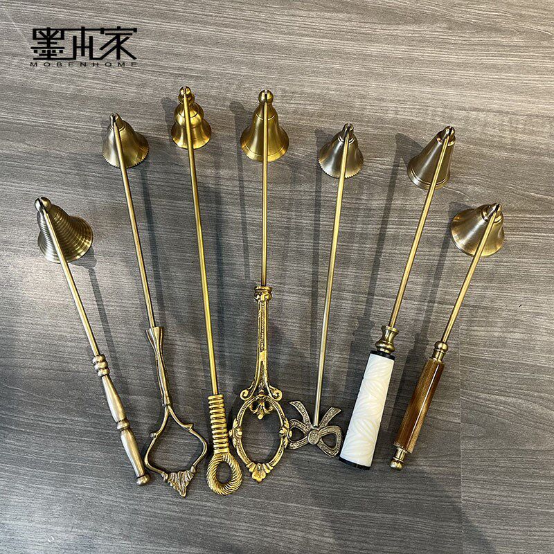 欧式复古黄铜灭烛器香薰蜡烛灭烛罩手持熄灯灭烛工具装饰品摆件