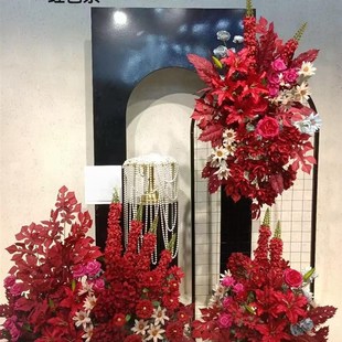 婚庆高端地排花千代兰仿真花排求婚场地布置假花婚礼舞台装饰花艺