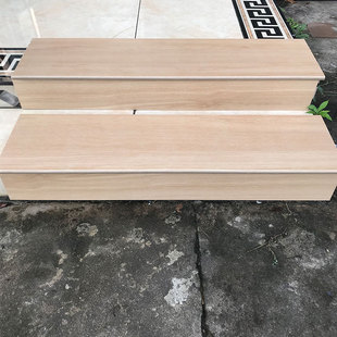 原木风加厚木纹楼梯踏步瓷砖梯级地砖公寓室外台阶一体式防滑哑光