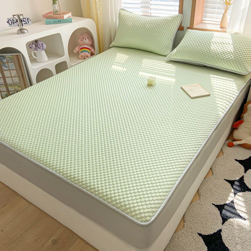 新款夏季冰丝凉席床笠款可机洗可折叠冰豆豆床罩三件空调席,床上用品,冰丝席,淘宝优惠券,粉丝福利购,淘宝优惠卷