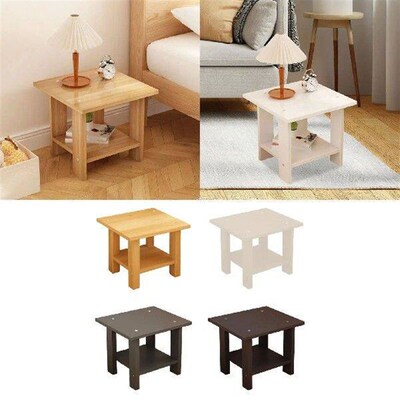 Wooden Double Layers Side Table Coffee Table for Small