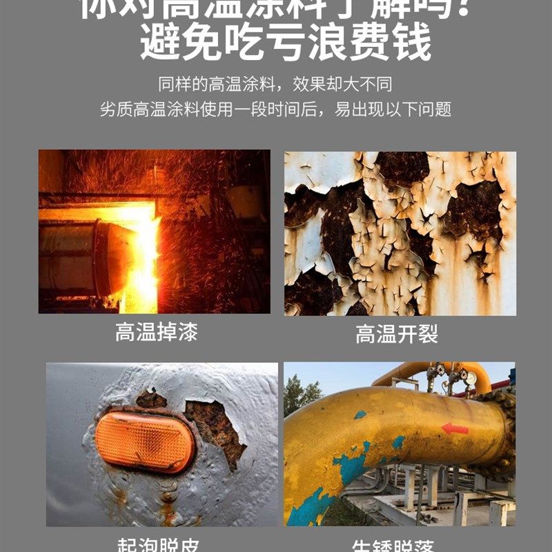 工业耐高温油漆1000度有机硅漆金属火炉排气管防腐防锈金属漆涂料,基础建材,金属漆,淘宝优惠券,粉丝福利购,淘宝优惠卷