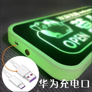 正在营业中发光创意挂牌led灯提示门牌面定制欢迎光临空调开放