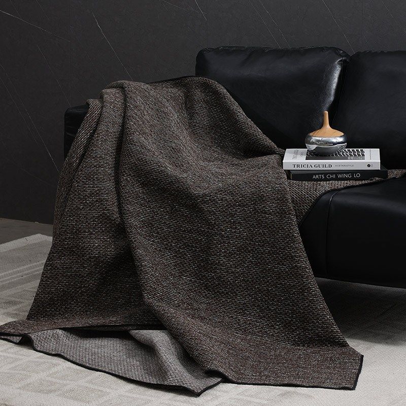 梦幻满屋棕咖撞色涤纶针织沙发搭毯酒店别墅样板间床旗民宿床尾巾,床上用品,休闲毯/毛毯/绒毯,淘宝优惠券,粉丝福利购,淘宝优惠卷