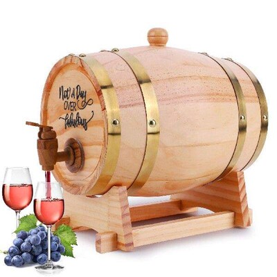 3L Oak Aging Barrel with Stand and Spigot Engraved Whiskey
