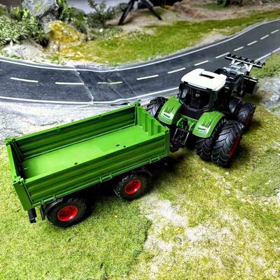 19.7 In/50cm Large Farm Tractor Toys With Trailer and Front
