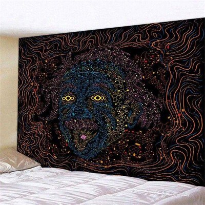 Abstract line characters psychedelic scene home decor art