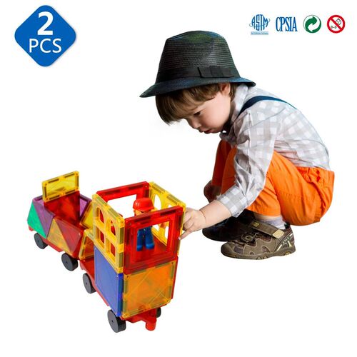 2 Piece Car Set Suitable for Big Size Magnetic Building Bloc