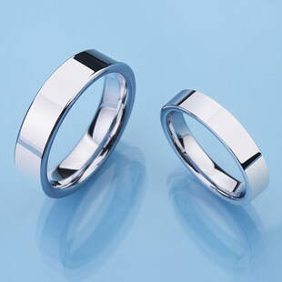 High Polished Silver Color Tungsten Wedding Rings for Couple