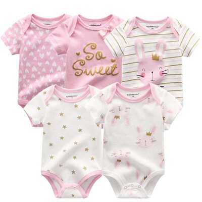 2022 Baby Girls bodysuits short Sleeve cotton Bunny overalls