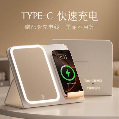 LED Makeup Mirror with Lights, Foldable Vanity Mirror, Smart
