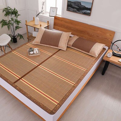 Bamboo Mat New Summer Straw Mat  Skin-friendly Carbonized Su