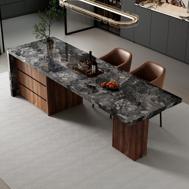 齐平岛台餐桌一体开放式高端家用高级导台定制岩板倒台意式风吧台,住宅家具,岛台餐桌,淘宝优惠券,粉丝福利购,淘宝优惠卷