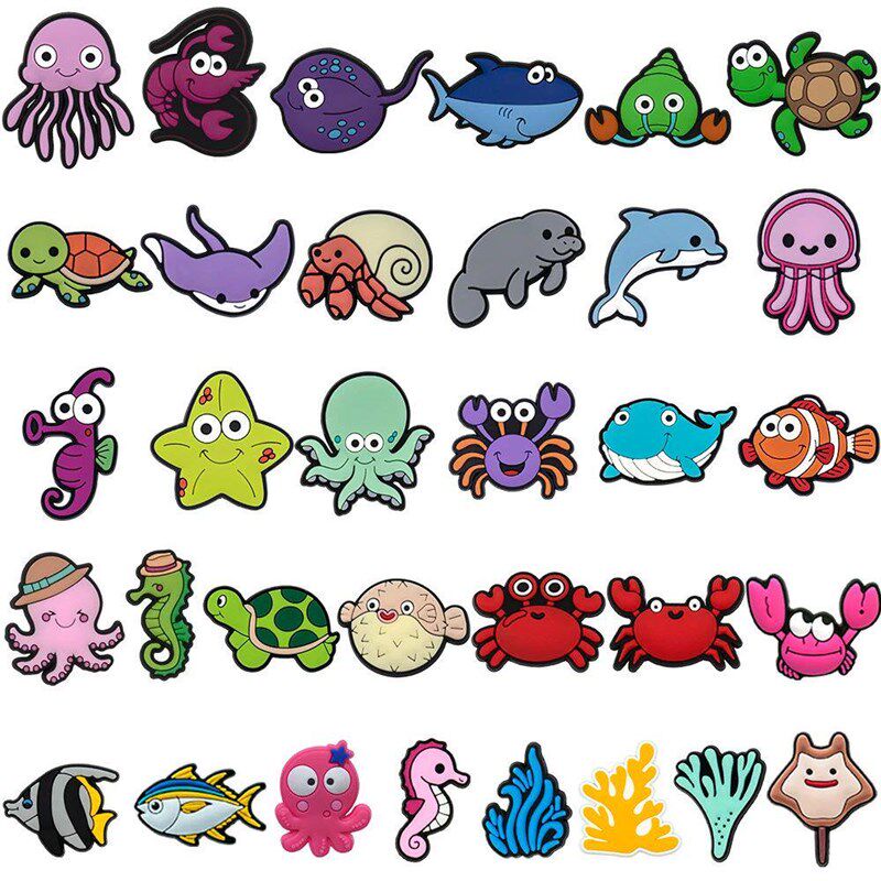 1PCS Cute Shoe Charm Kawaii Marine Animal Octopu Dolphin Wha