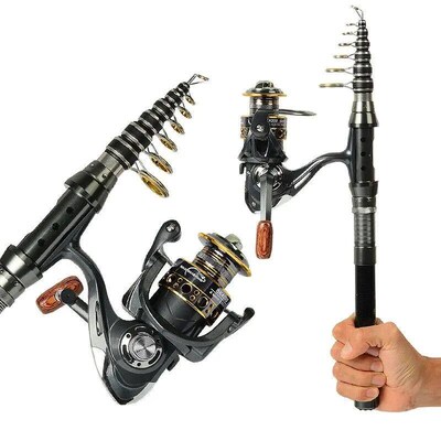 1.5M-2.4M Telescopic Fishing Rod Spinning Reel And Fishing L