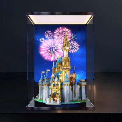 亚克力灯光彩绘款收纳盒适用43222灰姑娘新款迪尼士城堡积木模型