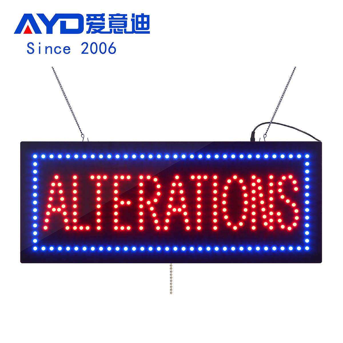 跨境亚马逊LED广告牌炫彩灯箱 LED Sign ALTERATIONS 28x68.5cm