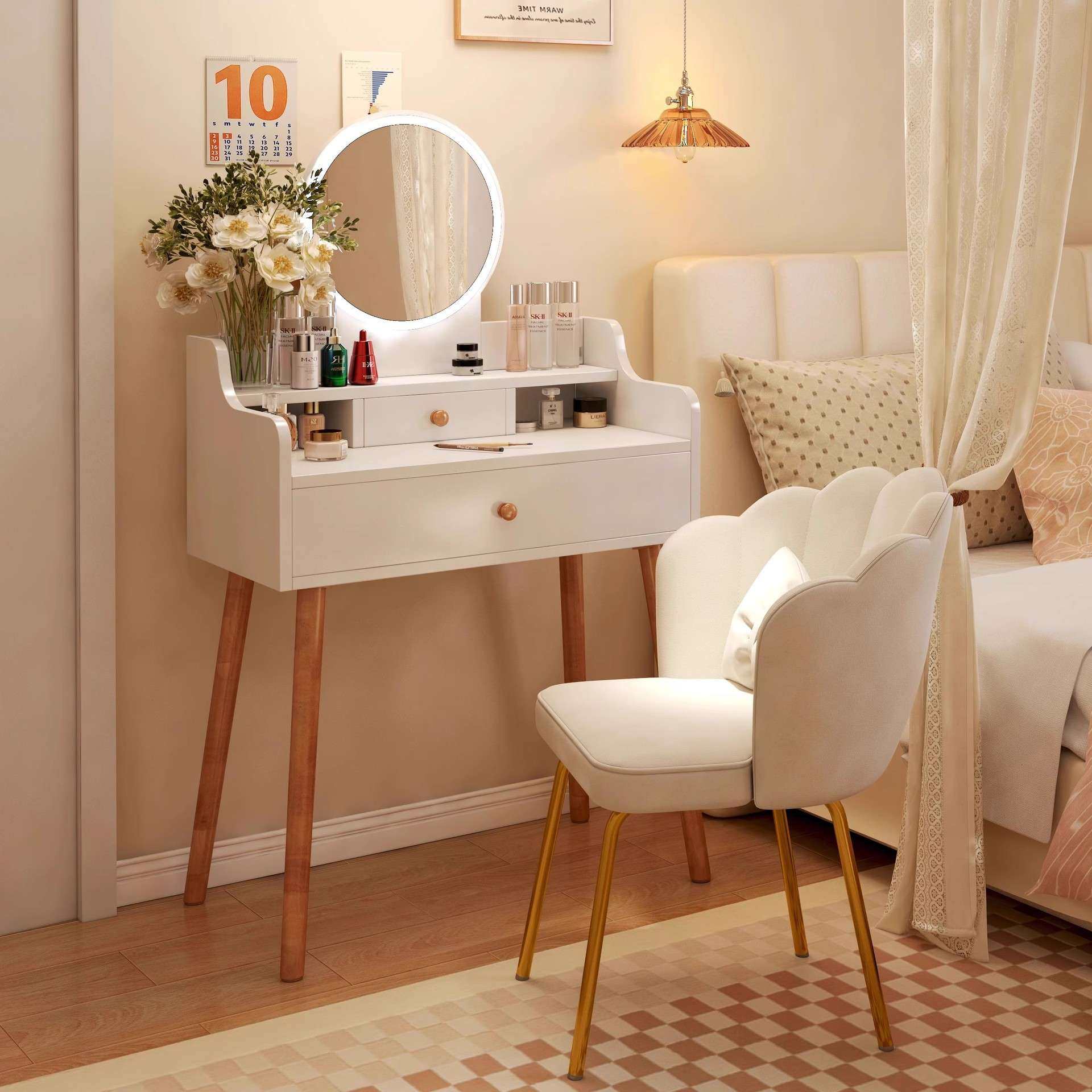 梳妆台卧室现代简约2025新款小型小角落出租房化妆桌镜子化妆台,3C数码配件,其它配件,淘宝优惠券,粉丝福利购,淘宝优惠卷