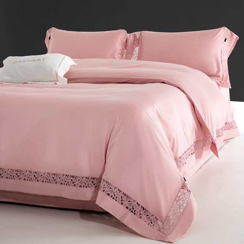 轻奢高端进口100支天丝全棉四件套夏季纯色镂空被套裸睡床上用品,3C数码配件,其它配件,淘宝优惠券,粉丝福利购,淘宝优惠卷