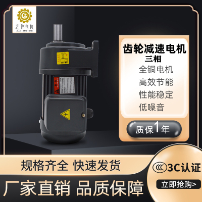 齿轮减速电机380V三相异步电机立卧式400W750W变频调速电动机交流