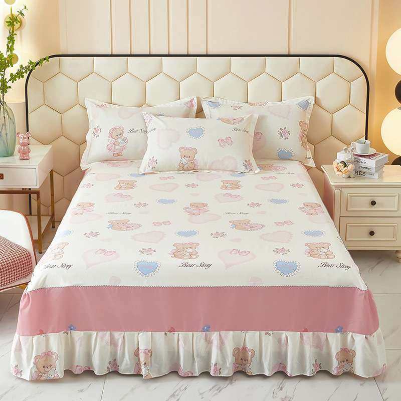 韩版小清新全棉喷气单床裙印花斜纹纯棉床垫保护套单件床罩南通市,3C数码配件,其它配件,淘宝优惠券,粉丝福利购,淘宝优惠卷