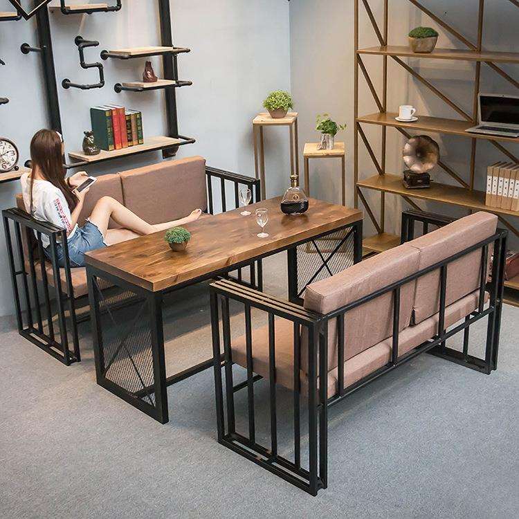 北欧家具创意沙发 家用简易美观铁艺沙发酒店餐厅咖啡厅卡座