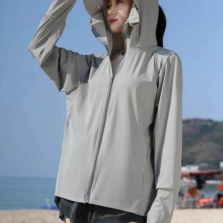 防晒衣女春夏季可拆大帽檐upf50+防紫外线原纱外套冰丝透气防晒服