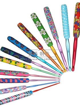 新品编织工具彩色印花钩针套装软陶钩针5支/套opp袋装CH118-5PCS