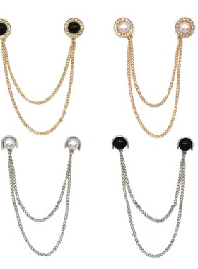 Fashion Suit Brooch Diamond-encrusted Jewel Collar Pin Men A