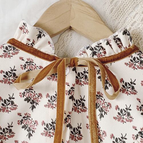 2023 New Spring Autumn Kids Long Sleeve Floral Dress For Gir