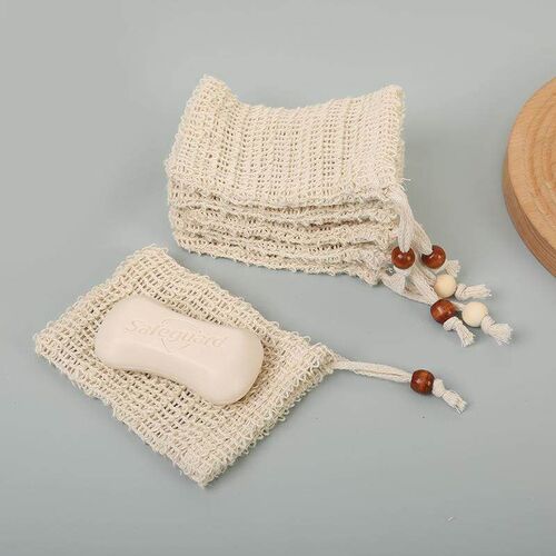 Cotton and linen bubble net soap bag made of natural plant m