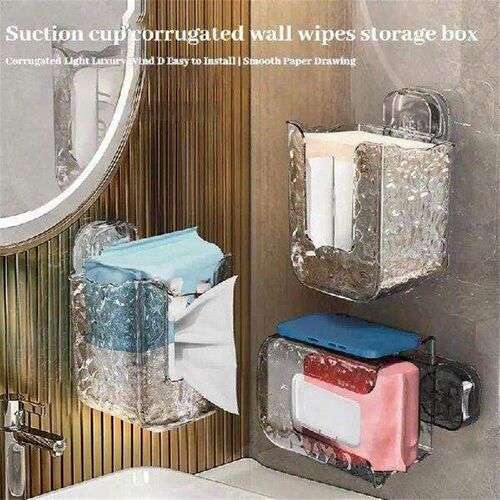 Refillable Wipes Container Box No Drilling Bathroom Tissue