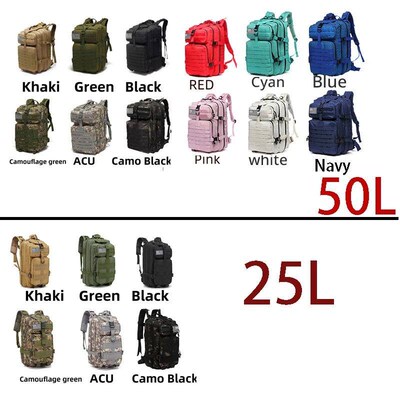 25L/50L 1000D Nylon Waterproof rekking Fihing Hunting Bag Ba