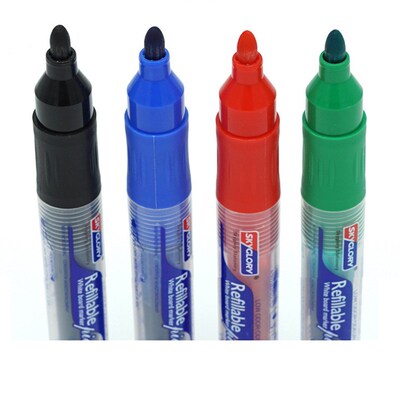 4pcs/set Erasable Whiteboard Marker Pen Set Ink Repeated