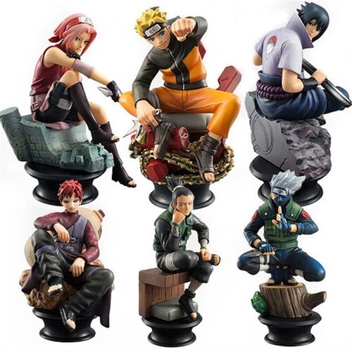 6pcs/set Chess Naruto Sakura Action Figures Uchiha Gaara Kak