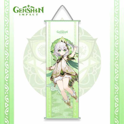 Genshin Impact Hutao Ganyu Scroll  Wall Hanging Painting Hom