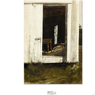 安德鲁怀斯人像风景装饰画抽象画冷色调油画餐厅客厅卧室玄关壁画