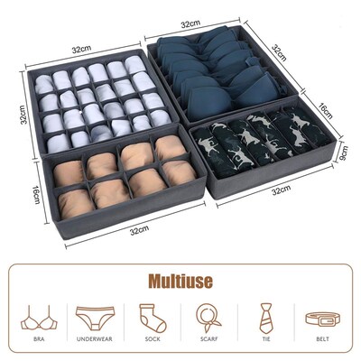 24 Grids Foldable Underwear Organizer Cabinets Drawer Underw